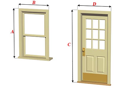 Размеры дверных и оконных проемов